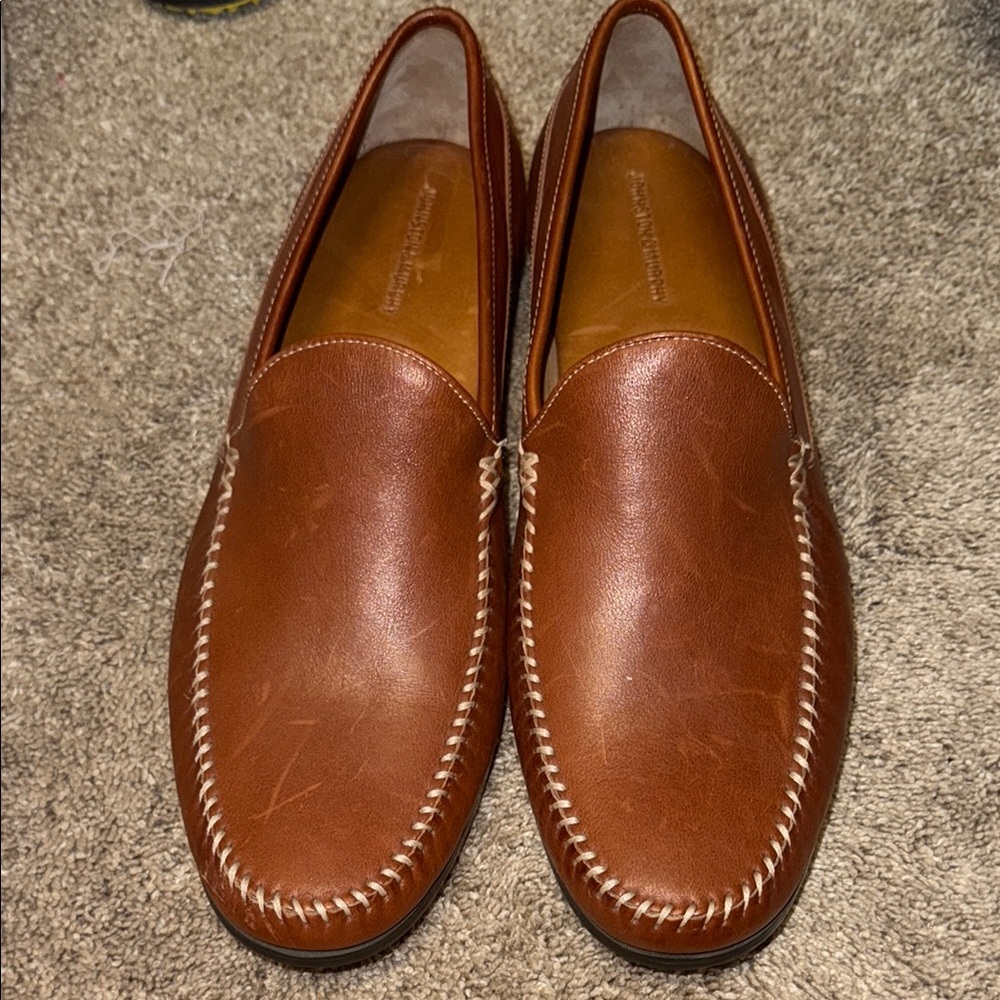 Johnston & Murphy Brown Leather Slip-On Loafers